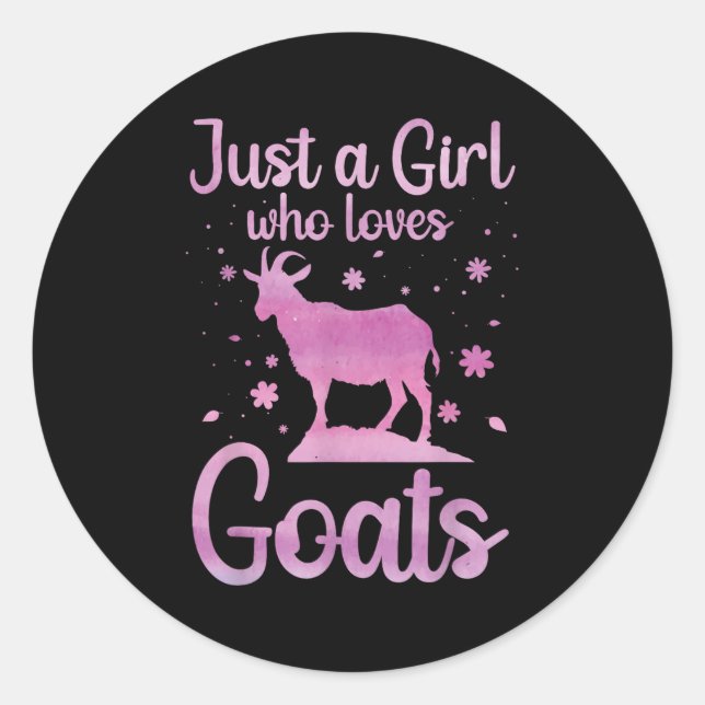 Sticker Rond Conception De Chèvres Pour Femmes Filles Pygmées C (Devant)
