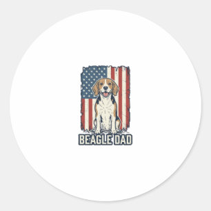 Sticker Rond Conception de chien de gravure vintage patriotique