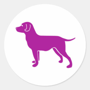 Sticker Rond Conception de chien pourpre