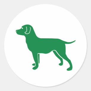 Sticker Rond Conception de chien vert