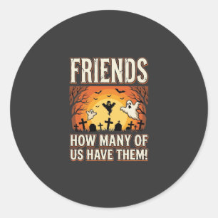 Sticker Rond Conception de cimetière de fantômes Halloween Frie