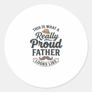 Sticker Rond Conception de citation de gravure vintage de père