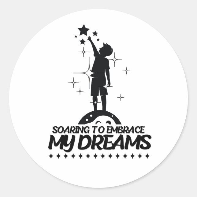 Sticker Rond Conception de citation motivationnelle (Devant)