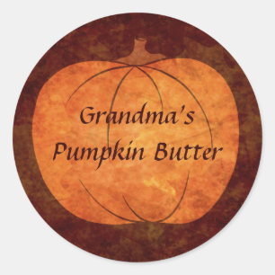 Sticker Rond Conception de citrouille de thanksgiving