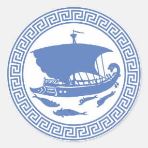 Sticker Rond Conception de clé grecque