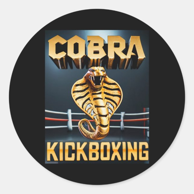 Sticker Rond Conception de Cobra Kickboxing par Don Castillo  (Devant)