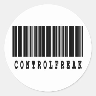 Sticker Rond conception de code barre freak de contrôle