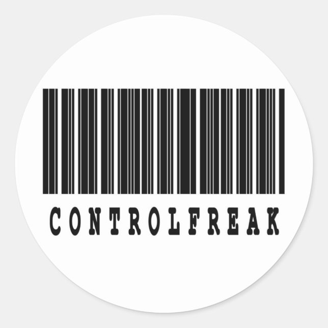 Sticker Rond conception de code barre freak de contrôle (Devant)