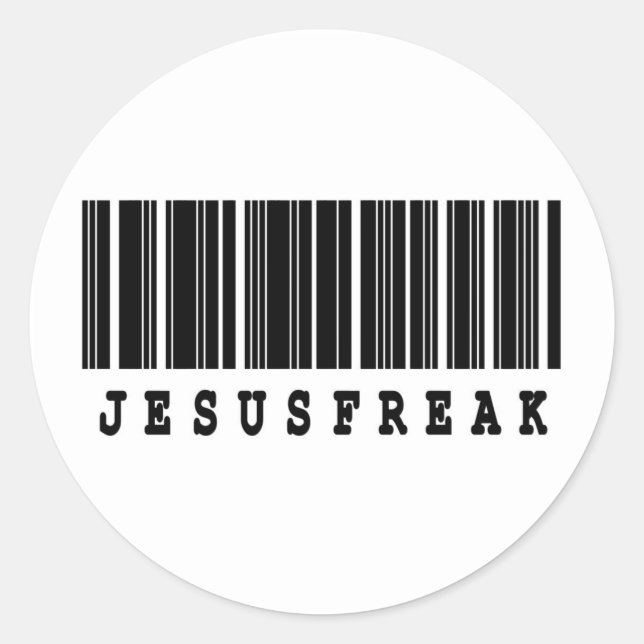 Sticker Rond conception de code barre jesus freak (Devant)
