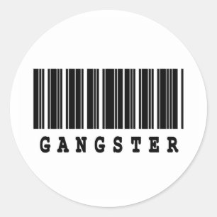Sticker Rond conception de code-barres gangster