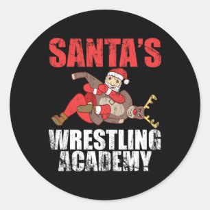 Sticker Rond Conception de combat de ring de lutte Santa Sport