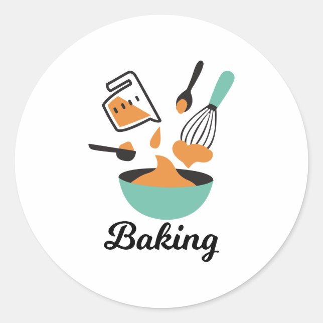 Sticker Rond Conception De Cuisson Pour Bakers (Devant)