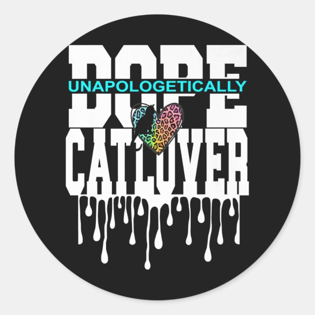 Sticker Rond Conception de déco léopard Amoureux des chats sans (Devant)