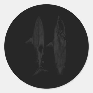 Sticker Rond Conception de dérive de planche de surf requin coo