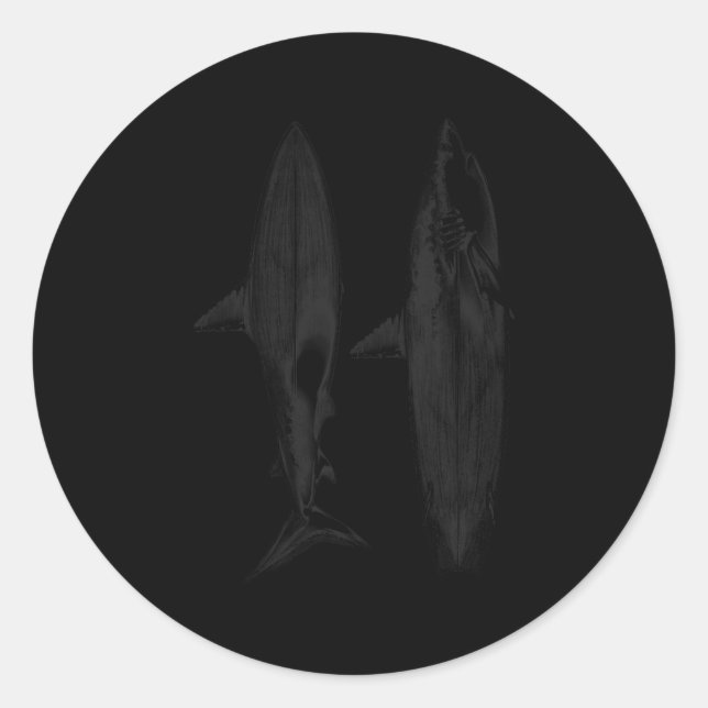 Sticker Rond Conception de dérive de planche de surf requin coo (Devant)