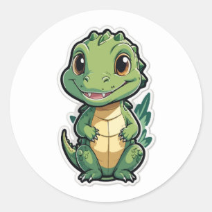 Sticker Rond Conception de dessin adorable pour bébé Alligator