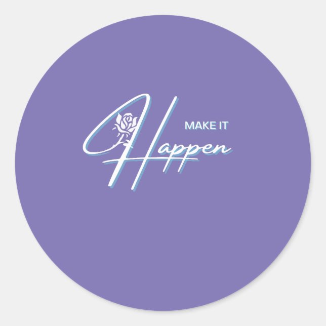 Sticker Rond Conception de devis motivationnel (Devant)