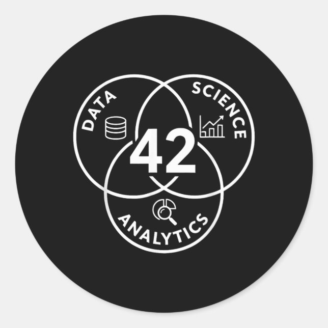 Sticker Rond Conception de diagramme 42 d'analyse de science de (Devant)