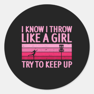 Sticker Rond Conception de disque de golf cool pour femmes fill