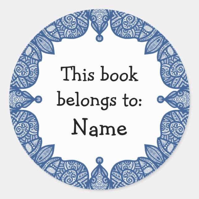 Sticker Rond Conception de Doodle (Devant)