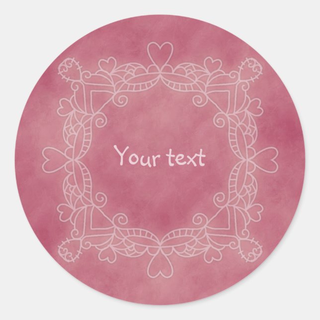 Sticker Rond Conception de doodle rose (Devant)