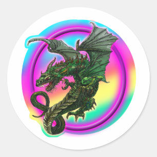Sticker Rond Conception de dragon