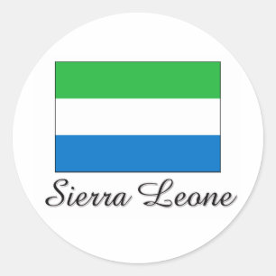 Sticker Rond Conception de drapeau de Sierra Leone