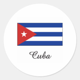 Sticker Rond Conception de drapeau du Cuba