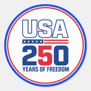 Sticker Rond Conception de drapeau patriotique USA 250 ans de l