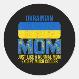 Sticker Rond Conception de drapeau ukrainien de maman ukrainien