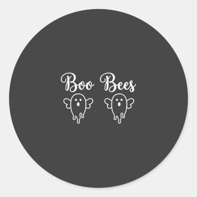 Sticker Rond Conception de fantôme d'Halloween de Boo Bees (Devant)