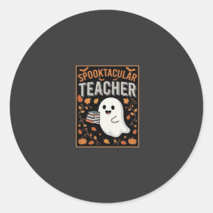 Sticker Rond Conception de fantôme d'Halloween de professeur fa