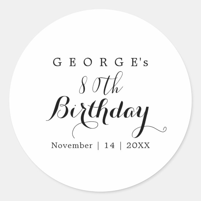 Sticker Rond Conception de fête d'anniversaire en typographie m (Devant)