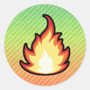Sticker Rond Conception de flamme du feu