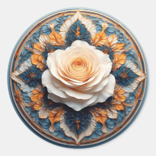 Sticker Rond Conception de fleurs complexe