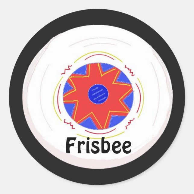 Sticker Rond Conception de frisbee cool (Devant)