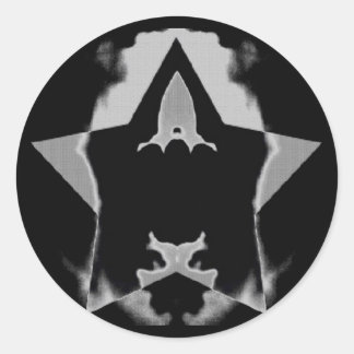 Sticker Rond Conception de fusée