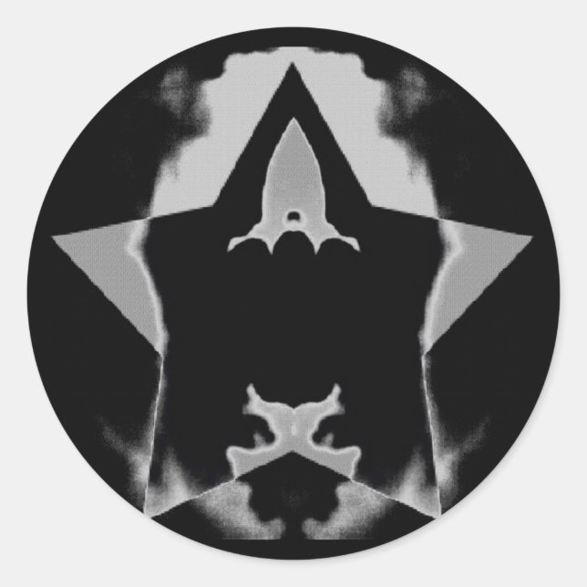 Sticker Rond Conception de fusée (Devant)