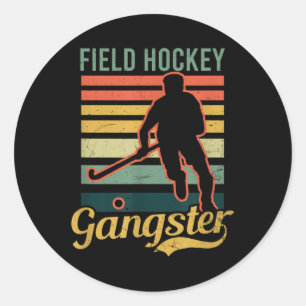 Sticker Rond Conception de gangster de hockey sur gazon Hockey