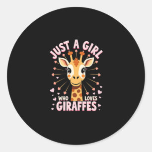 Sticker Rond Conception de girafe drôle pour femmes filles safa