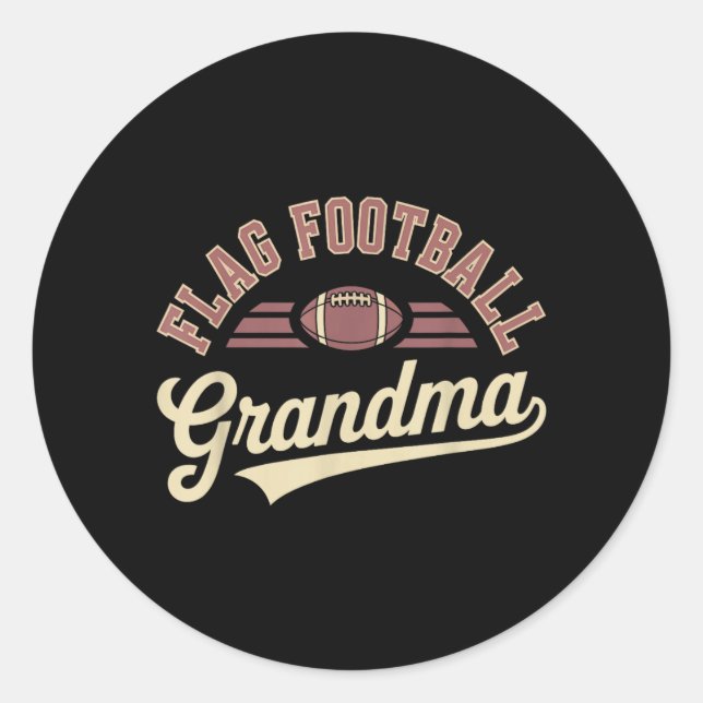 Sticker Rond Conception de grand-mère de football drapeau (Devant)