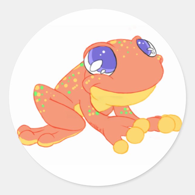 Sticker Rond Conception de grenouille001 (Devant)