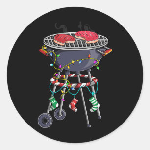 Sticker Rond Conception de grillée de Noël pour Noël à thème