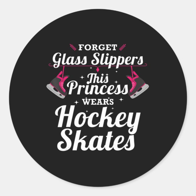 Sticker Rond Conception De Hockey Amusant Pour Filles Femmes Ho (Devant)