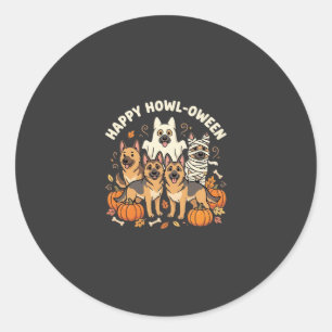 Sticker Rond Conception de Howl-Oween Halloween fantôme Berger
