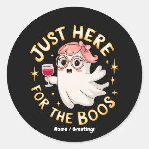 Sticker Rond Conception de jeu de mots sur Halloween et la bois