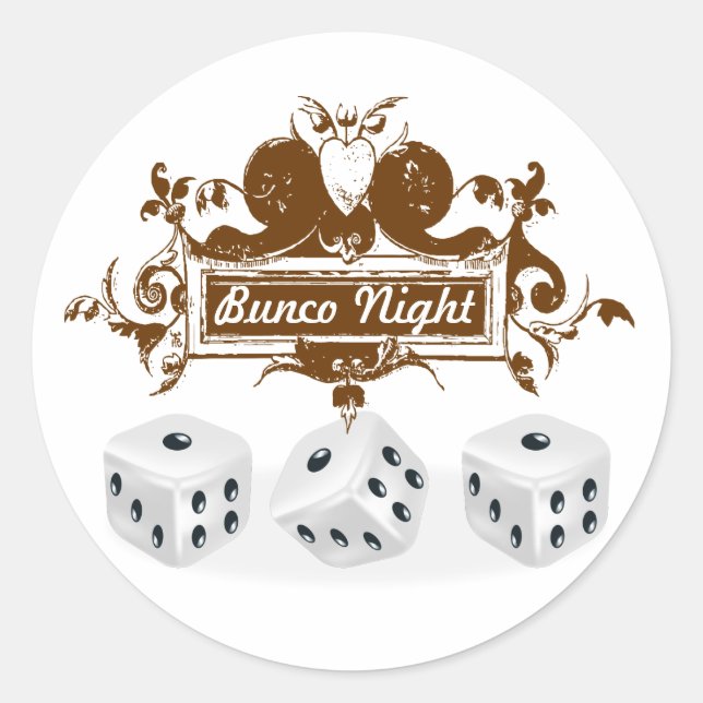 Sticker Rond conception de jeux bunco (Devant)