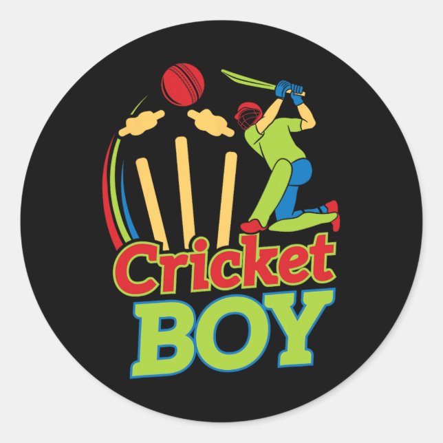 Sticker Rond Conception de joueur de cricket pour athlètes - Cr (Devant)