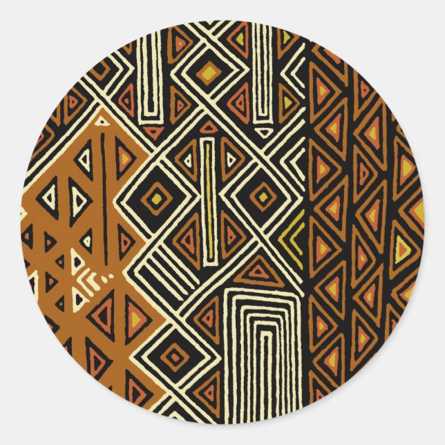 Sticker Rond Conception de Kuba Tribal Africain (Devant)