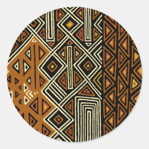 Sticker Rond Conception de Kuba Tribal Africain